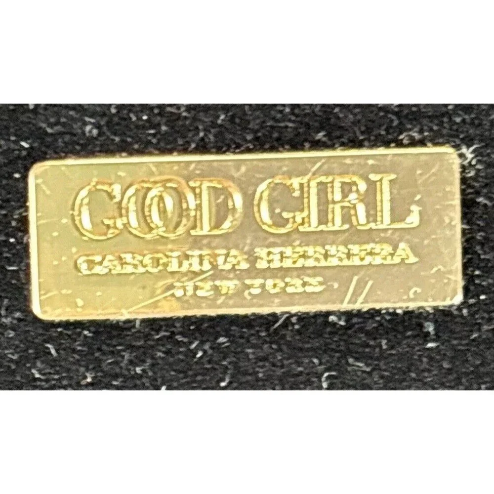 Carolina Herrera Purse Good Girl Black Velvet Lacquer‎ Shoulder Bag Tote
